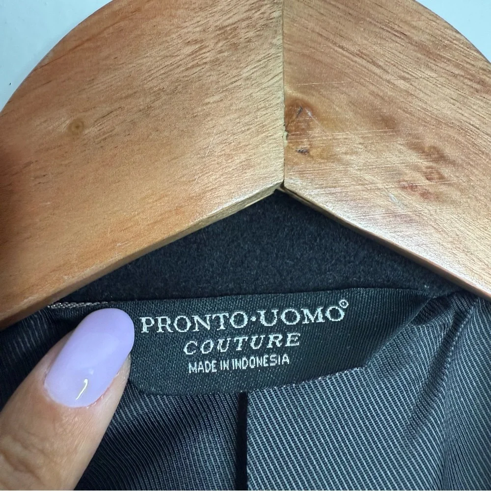 Pronto Uomo Couture Wool Silk Cashmere‎ Sport Coat Black Size 46 Business Casual